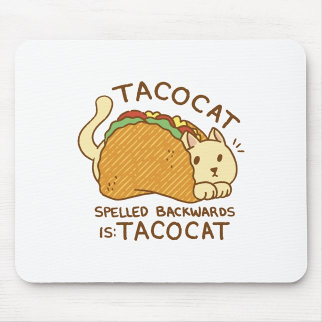 TACOCAT CAT ANIMAL IN TACO CARTOON MOUSE MAT (Front)