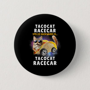 Tacocat Racecar Spelled Backwards Funny Mexican Ca 6 Cm Round Badge