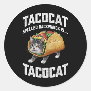 Tacocat Spelled Backward Is Tacocat Shirt Taco Cat Classic Round Sticker