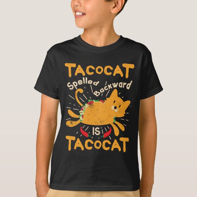 Tacocat Spelled Backwards Cinco de Mayo Cat Taco T-Shirt (Front)