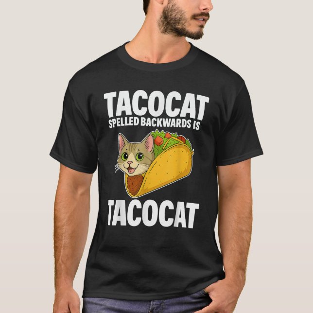 Tacocat Spelled Backwards Funny Cat Gifts Men Wome T-Shirt (Front)