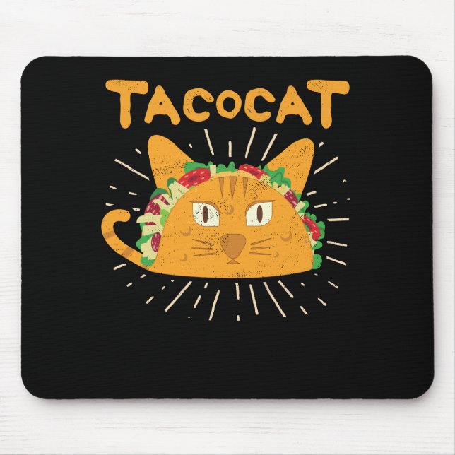 Tacocat Spelled Backwards is Tacocat Cat Taco Mouse Mat (Front)