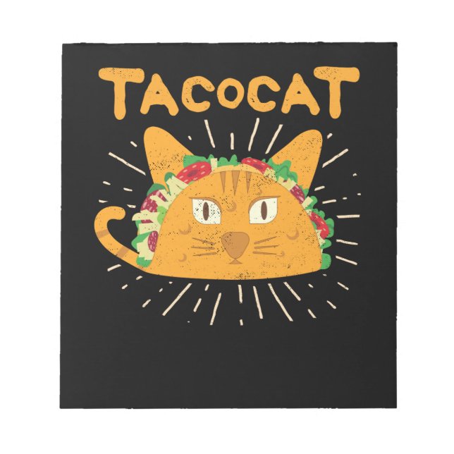 Tacocat Spelled Backwards is Tacocat Cat Taco Notepad (Front)