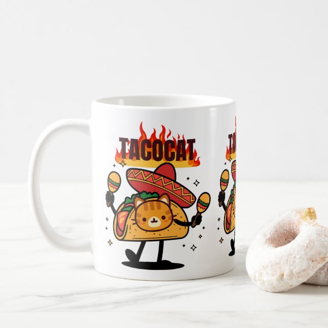 Tacocat Spelled Backwards Is Tacocat Coffee Mug (With Donut)