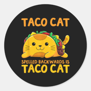 Tacocat Spelled Backwards Shirt Taco Cat Cinco De  Classic Round Sticker