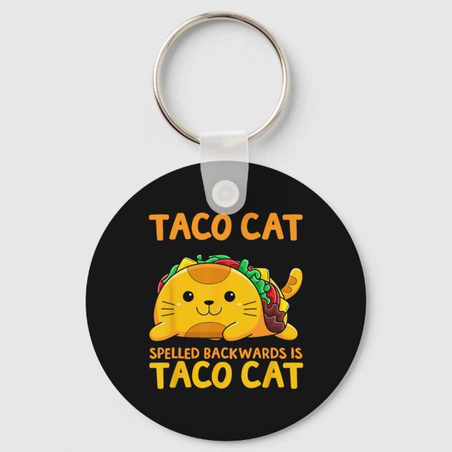Tacocat Spelled Backwards Shirt Taco Cat Cinco De  Key Ring (Front)