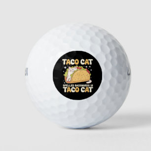 Tacocat Spelled Backwards Taco Cat Mexican Golf Balls