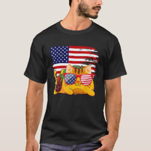 Tacocat Sunglasses American Flag 4th Of July USA T-Shirt