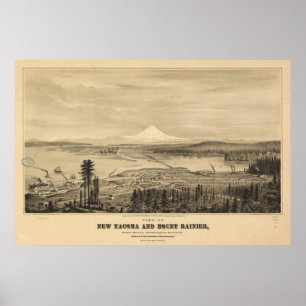 Tacoma & Mount Rainier, 1878 Print