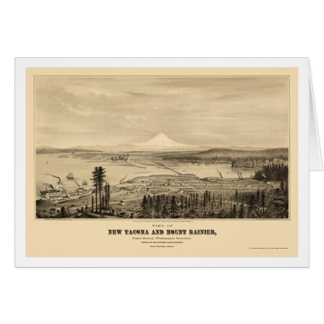 Tacoma, WA Panoramic Map - 1878 (Front Horizontal)