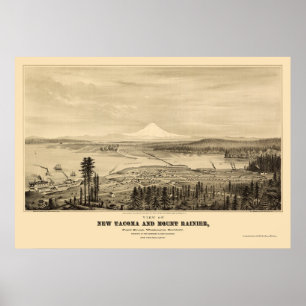 Tacoma, WA Panoramic Map - 1878 Poster
