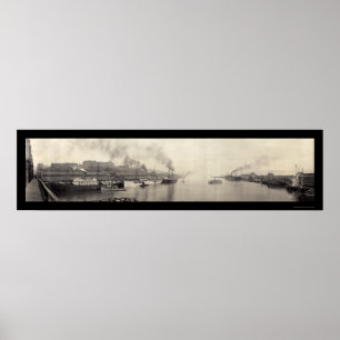 Tacoma WA Ships Photo 1908 Poster