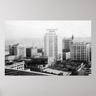 Tacoma, WA Skyline View from Winthrop Hotel Poster