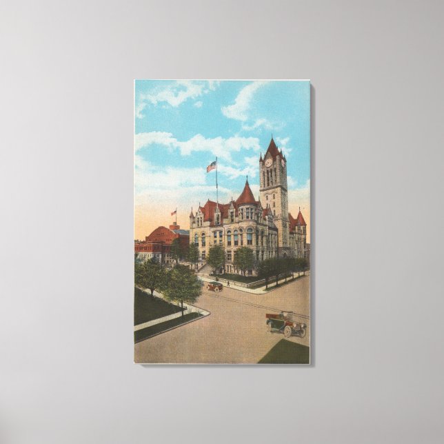 Tacoma, WA - View of Pierce County Court House Canvas Print (Front)