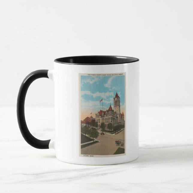 Tacoma, WA - View of Pierce County Court House Mug (Left)