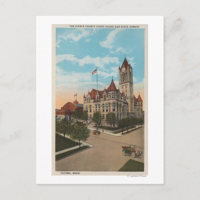 Tacoma, WA - View of Pierce County Court House Postcard (Front)