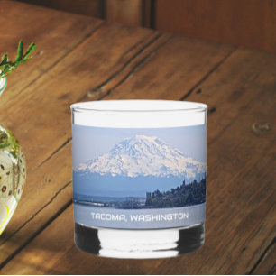 Tacoma, Washington and Mount Rainier Whiskey Glass