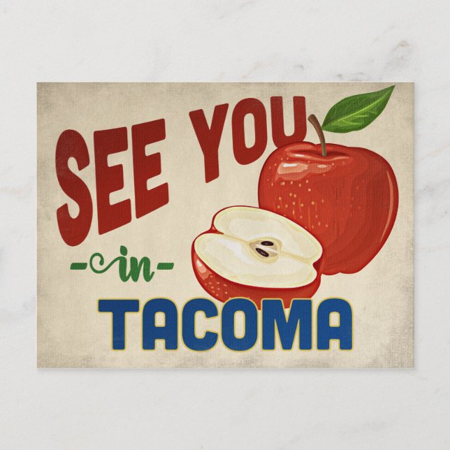 Tacoma Washington Apple - Vintage Travel Postcard (Front)