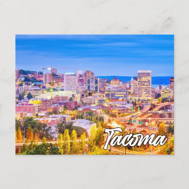 Tacoma, Washington, At Sunset Postcard (Front)