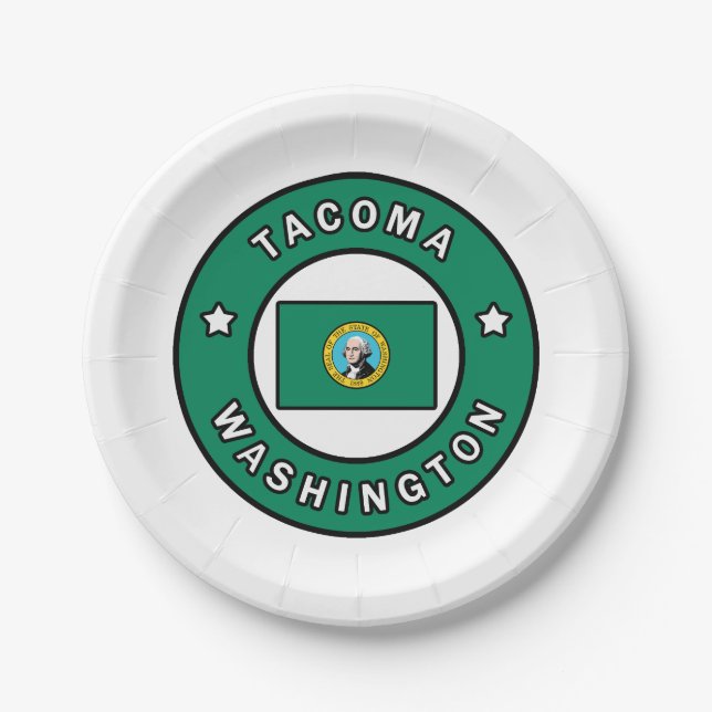 Tacoma Washington Paper Plate (Front)