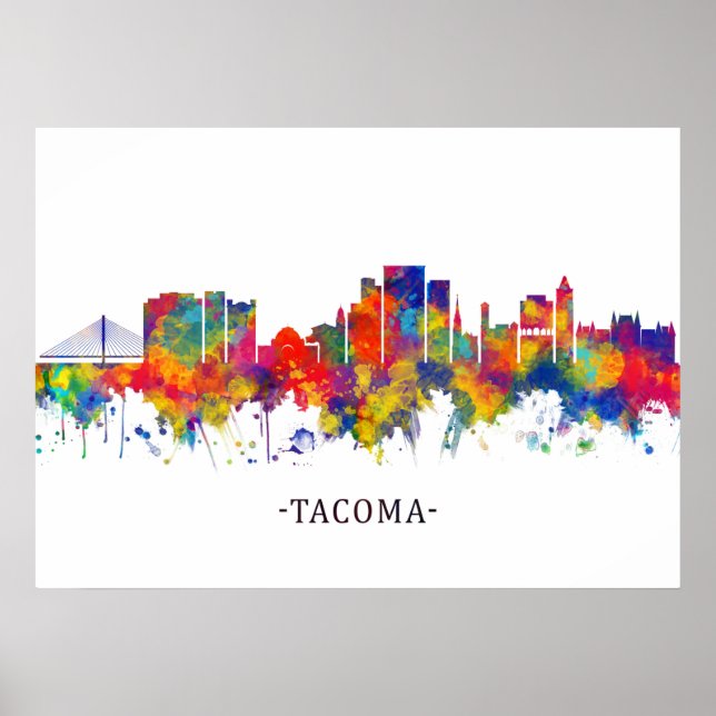 Tacoma Washington Skyline Poster (Front)