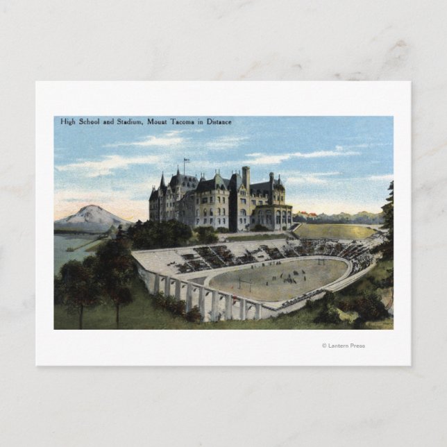 Tacoma, Washington - View of High School Postcard (Front)
