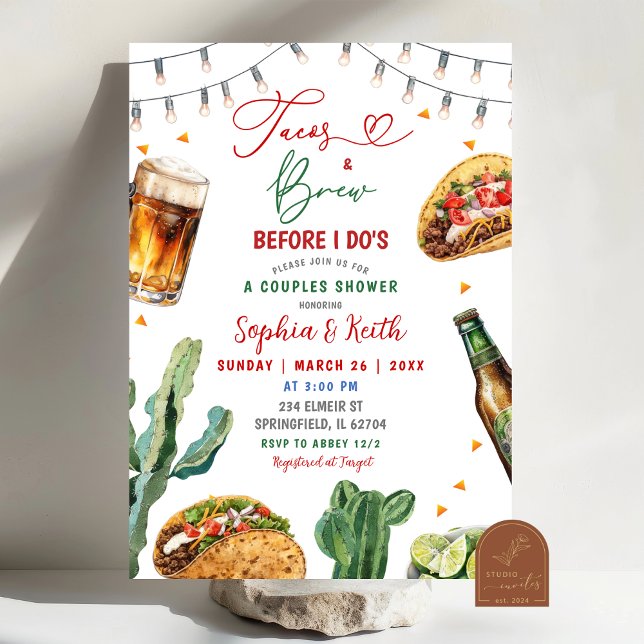 Tacos and Brews Before I Do Couples Shower Invitation (Creator Uploaded)