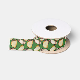 Tacos and Burritos pattern Satin Ribbon