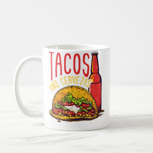 Tacos And Cervezas Coffee Mug (Left)
