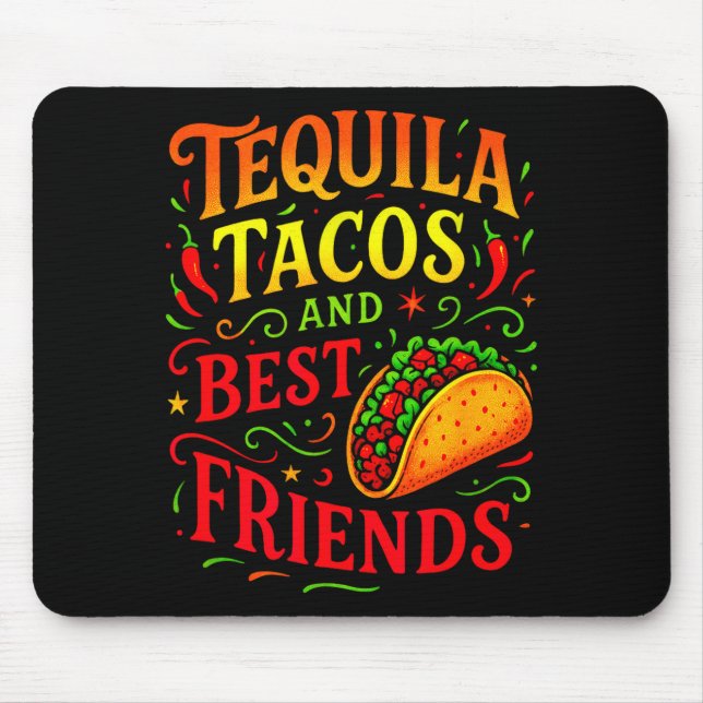 Tacos and friends - cinco mayo fun  mouse mat (Front)
