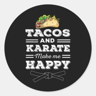 Tacos And Karate Funny Taco Lover Gift Martial Art Classic Round Sticker