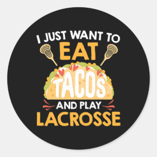 Tacos And Lacrosse  Classic Round Sticker