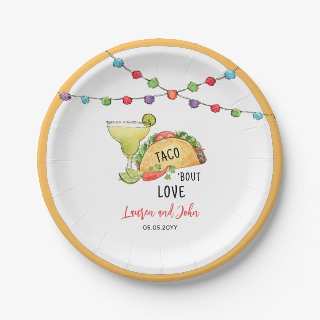 Tacos and Margarita Couples shower  Paper Plate (Front)