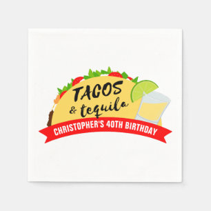 Tacos and Tequila Birthday Party Napkin