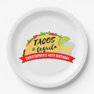 Tacos and Tequila Birthday Party Paper Plate