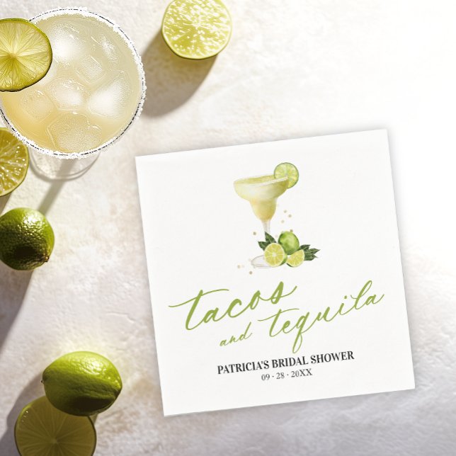 Tacos And Tequila Bridal Shower  Napkin (Creator Uploaded)
