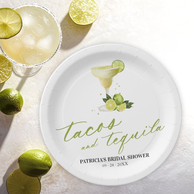 Tacos And Tequila Bridal Shower  Paper Plate (Creator Uploaded)