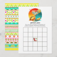Tacos and Tequila Fiesta Birthday Party Bingo Game