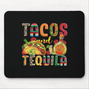 Tacos And Tequila Funny Drinking Taco Mexican Food Mouse Mat