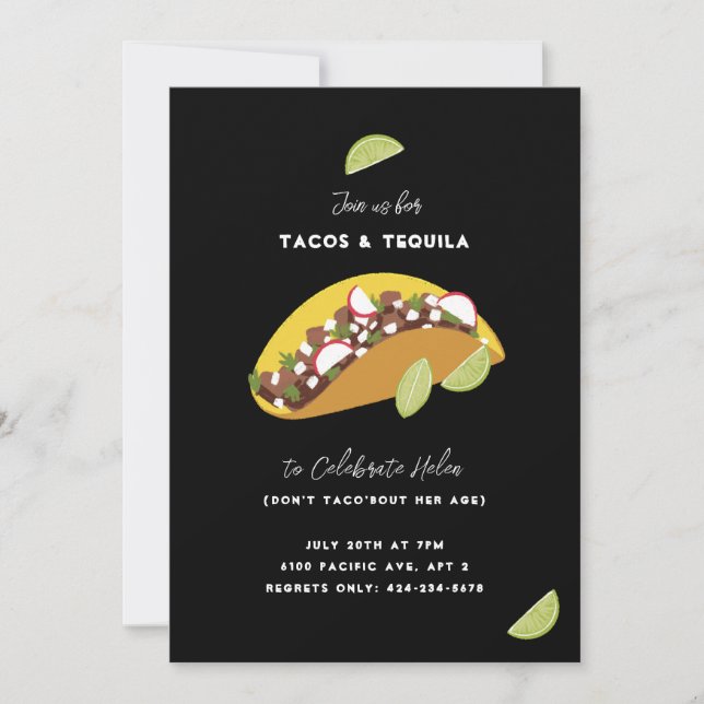 Tacos and Tequila Invitation (Front)