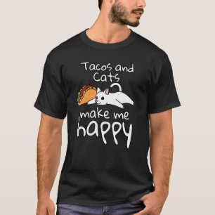 Tacos And White Cats Make Me Happy Pet T-Shirt