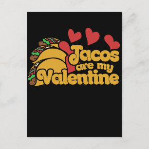 tacos are my valentine cute holiday postcard