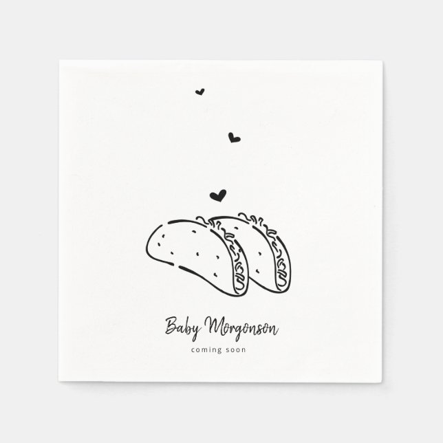 Tacos Baby Shower Napkin (Front)