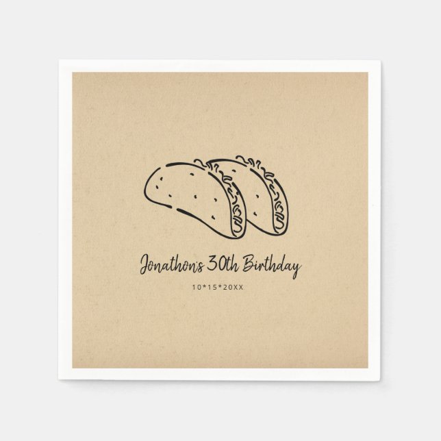 Tacos Birthday Party Napkin (Front)