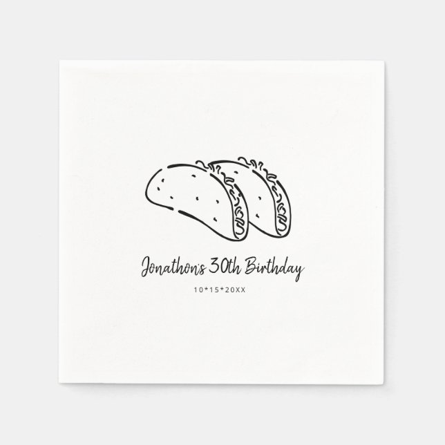 Tacos Birthday Party Napkin (Front)