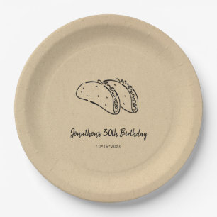 Tacos Birthday Party Paper Plate