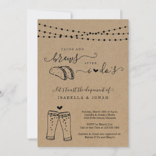Tacos & Brews After I Do Reception Only Elopement  Invitation