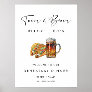 Tacos & Brews Before I Do's Rehearsal Dinner Poster
