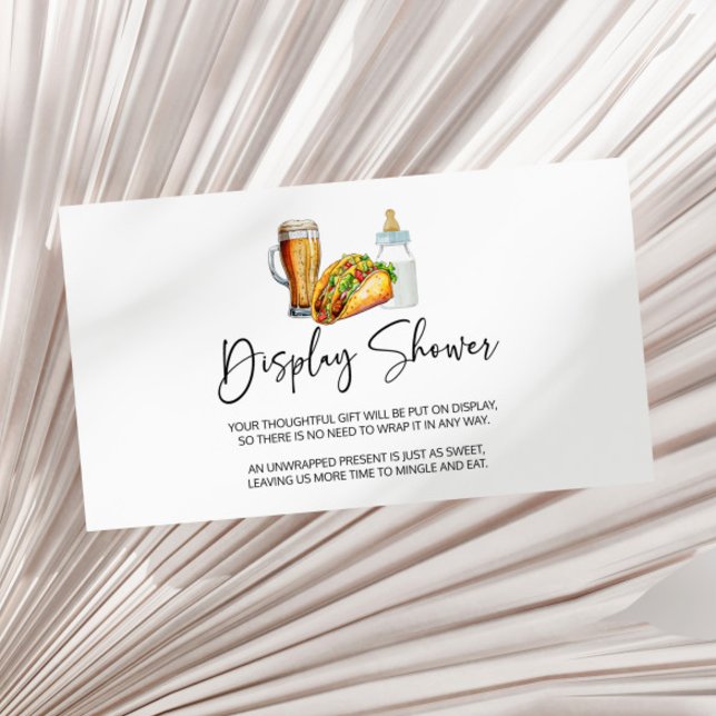 Tacos Brews Diapers Too Baby Shower Display Shower Enclosure Card (Creator Uploaded)