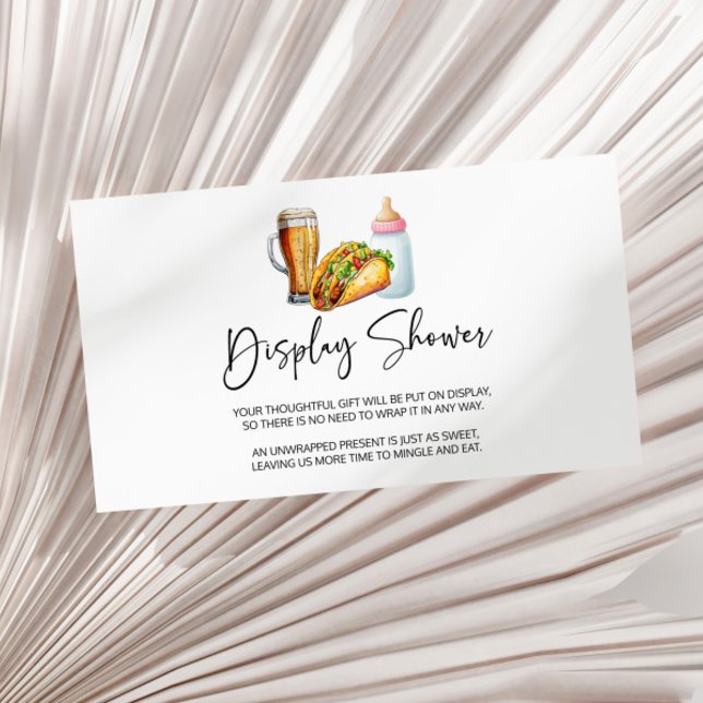 Tacos Brews Diapers Too Baby Shower Display Shower Enclosure Card (Creator Uploaded)